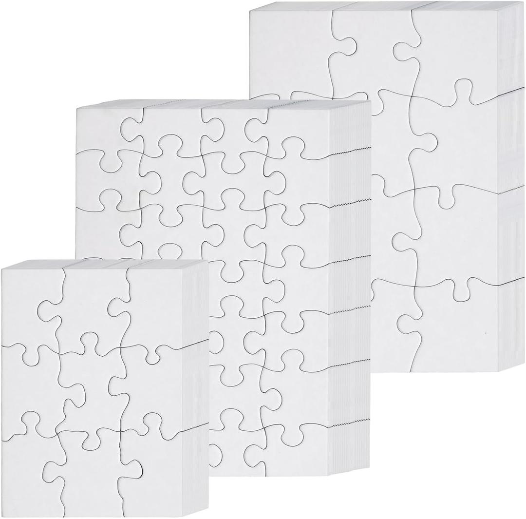 Maitys 72 Pack Blank Puzzles to Draw on Color Your Own Puzzle Pieces for Adult DIY Activities, Arts & Crafts or Party (9/12/28 Pieces Style)