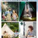 DUKUSEEK Tent Ceiling Fans for Camping Hanging, Portable Tent Fans with Light and Remote Control, Power Bank, USB Battery Operated Camping Fan with Hanging Hook for Outdoor, Car, RV, Small