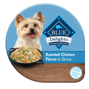 Blue Buffalo Delights Small Breed Natural Wet Dog Food, Rotisserie Chicken Flavor in Gravy, 3.5-oz Cups, 12 Count