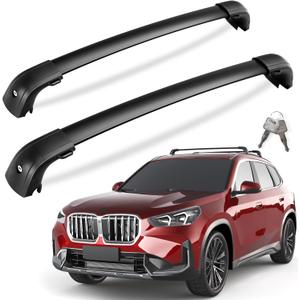 KINGGERI 300lbs Roof Rack Cross Bars - Compatible with BMW X1 U11 2023-2026 with Flush Side Rails, Lockable Heavy Duty Aluminum Roof Rails Crossbars Luggage Accessories Cargo Carrier