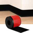 Black Wall Molding Trim 4 Inch x 10 Feet, Wall Base Baseboard Molding Trim Flexible Self Adhesive Rubber Wall Base Moulding Trim Peel and Stick Design Home Decoration Skirting Line