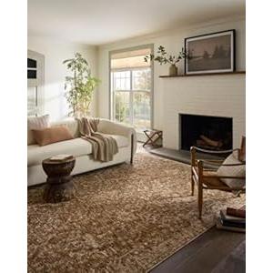 Loloi Magnolia Home by Joanna Gaines Junie Collection JUE-01 Clay/Natural 7'-10" x 10'-2", .38" Pile Height, Area Rug