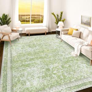 Istana 9x12 Area Rug - Light Green 9 x 12 Area Rugs for Living Room - Foldable 9x12 Rugs for Bedroom/Living Room Rug -Stain Resistant Washable Rugs - Eco-Friendly Area Rugs