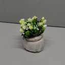 Juvale White Artificial Flower Arrangement with Vase - Bathroom Decor Accent with Artificial Flowers & Vase - Farmhouse Centerpiece & Home Decor Accent - 3.5 x 6 in, Plastic, Round, Pack of 1