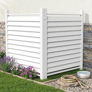 36" W X 45" H Outdoor Privacy Fence Panels Air Conditioner AC Fence Screens Kit Vinyl White Trash Garbage Can Enclosure, Plastic Picket Fence for Garden Patio Lawn - 2 Panels