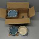 Kook Ceramic Mini Cocotte Set, Small Casserole Dishes with Lids and Handles, Individual Baking Ramekins, Oven, Microwave & Dishwasher Safe, Stoneware, 12 oz, Set of 4, Aqua Ombre
