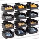 INCLY 12 Pack Slatwall Bins with Hooks, Plastic Slatwall Accessories Containers Bins for Slat Wall Panels Organizing Hardware, Garage, Craft Room, Kitchen, Tool Shed, Workbench