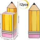 Sucrain 12Pcs Back to School Gift Boxes Bags Popcorn Candy Boxes, 3.5 x 10.5 inches