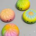 4 PCS Dumpling Squishies with Box, Colorful Mystery Squishys Dumplings Stress Relief Balls Fidget Sensory Toy,Bao Bun with Food Steamer Stretchy Desk Squeeze Toys