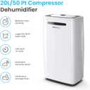 Pro Breeze 50 Pint Dehumidifier - 3,500-4,000 Sq Ft Dehumidifiers for Home Large Room Basements with Humidity Sensor, Auto Shut Off, Continuous Drainage Hose, Removes Moisture, Ideal for Basement