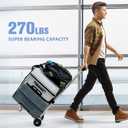 KEDSUM 270LBS Utility Luggage Cart with 4 Wheels, 100% Aluminum Hand Truck Dolly, Folding Hand Truck with Advanced Tank Wheels, Portable Dolly Cart for Luggage, Travel, Shopping, Office Use