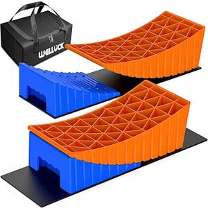 WELLUCK Camper Leveler, RV Leveling Blocks Camper Wheel Chocks Up to 35,000 lbs, 2 Packs Heavy Duty Curved RV Camper Leveler Kit with Anti-Slip Mats for Travel Trailer Easier & Faster Leveling (Triangle type) WELLUCK Camper Leveler, RV Leveling Blocks Camper Wheel Chocks Up to 35,000 lbs, 2 Packs Heavy Duty Curved RV Camper Leveler Kit with Anti-Slip Mats for Travel Trailer Easier & Faster Leveling (Triangle type)