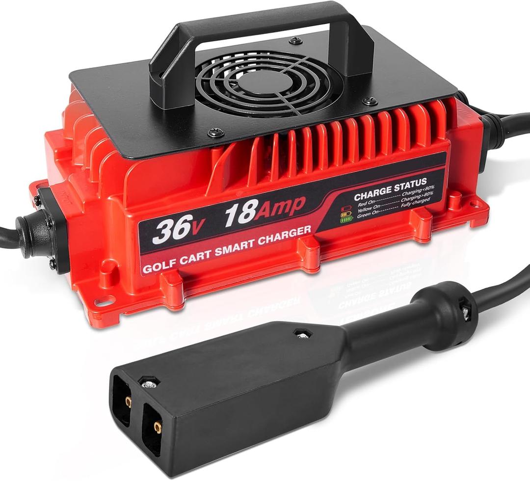 36 Volts 18 AMP Golf Cart Battery Charger 2-Pin D Style Plug Charger with Temperature Sensor Compatible with EZGO TXT Golf Carts (Lead Acid)