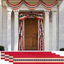 Gilprop 4 Pcs Vintage Tea-Stained Bunting American Flag with Star 250th Anniversary Patriotic Decoration Triangle Flag Garland Front Door Display for 4th of July Independence Day (Style 1,20 in X 20ft)