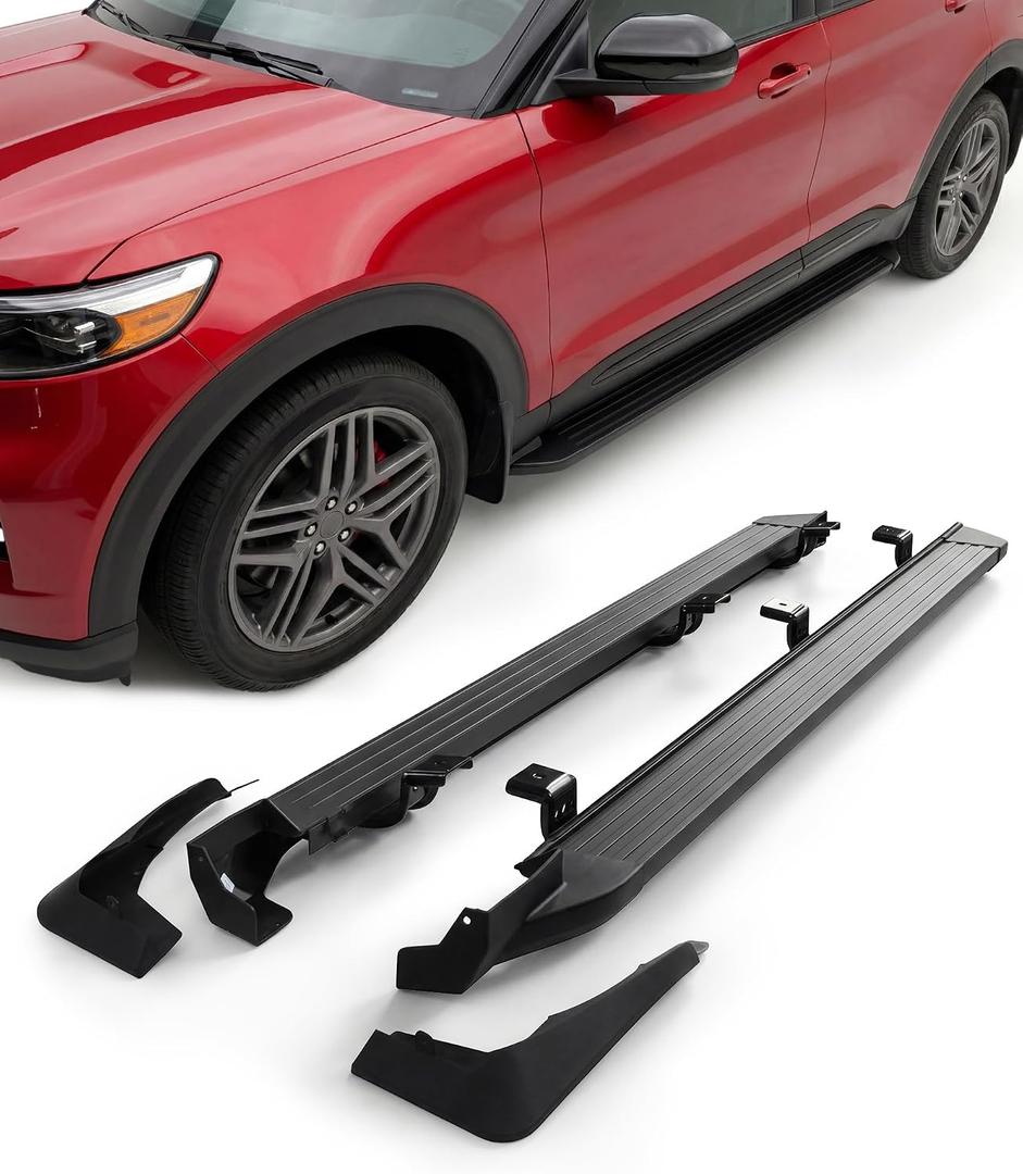 500LBS Running Boards for Ford Explorer 2020-2026 with 2 Front Mud Flaps