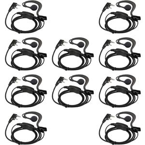 Retevis Case of 10, Two Way Radio Earpiece with Mic Single Wire Earhook Headset for RT22 RT21 RT68 RT68H H777 H777H RT86A RT86S, Compatible with Pxton Baofeng BF-888S BF-T26 Kenwood Walkie Talkies