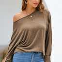 Dokotoo Womens Tops Long Sleeve Tops Shirts 2025 Spring Trendy Business Work Loose Basic T-Shirts (Small)