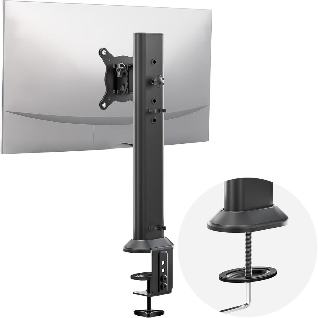 HEMUDU Single Desk Monitor Arm Mount Stand Fit for 13 inch to 32 inch Flat Curved Computer Screen with Swivel, Height Adjustable, Rotation,Holds up to 77lbs, Black HEMUDU Single Desk Monitor Arm Mount Stand Fit for 13 inch to 32 inch Flat Curved Computer Screen with Swivel, Height Adjustable, Rotation,Holds up to 77lbs, Black