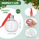 DECHOUS 10Pcs Christmas Ornament Drink Balls: Fillable Christmas Booze Balls 5 oz Clear Plastic Shot Glass Ornaments for Xmas Party Holiday Decoration