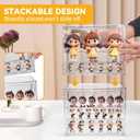 POLRAI 3 Packs Display Boxes for Figures Stackable Detachable Display Stand Dustproof Showcase Storage for Collectibles and Action Figures Mini Toys (3 Tiers)  11.8"L x 6.7"W x 9.3"H