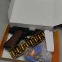 EagleGrove Soft Bullet Toy Gun with Shell Ejecting, Toy Pistol Guns with 50 Foam Bullets, Fake Prop Gun for Halloween Costume/Cosplay, Outdoor Shooting Game Toys Gifts for Christmas Birthday (Woodgrain Black)