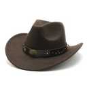 Cowboy Hat for Men and Women Cowboy Hat with Soft Felt Wide Brim Brown Cowboy Hats for Men and Women Perfect for Cowboy Outfit Outdoor Activities 57cm