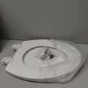 CHURCH Toilet Seat, Easy Clean Hinges Release for Deep Cleans, Durable Enameled Wood Seat, Elongated, White