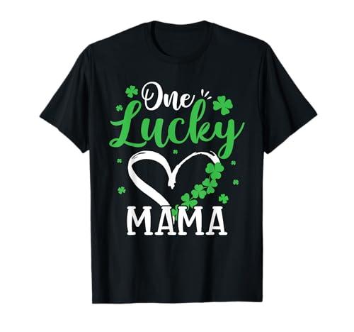 One Lucky Mama St Patricks Day Irish Green Shamrock T-Shirt, XL
