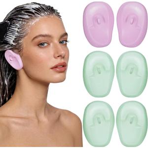 Beavorty Ear Covers for Shower Hair Dryer & Dye,3 Pair Silicone Ear Protectors Guard Shieds Waterproof Earmuffs for Hairdressing Bathing Anti Staining from The Dye