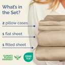 Queen Sheet Set - 100% Cotton Sheets - 4 Piece Queen Size Cotton Bed Set with Deep Pockets up to 16 Inches - Ultra Soft, Breathable & Cooling - Comfy, Fade & Stain Resistant - Machine Washable - Cream