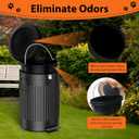 Dog Poop Trash Can Outside, 12L/3.1Gal Metal Dog Waste Trash Can with Lid, Foot Pedal, Waste Container with 40 Bags, Pet Poop Bucket with Lid Soft Close for Pet, Round Black Can