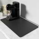 Rnivvi Coffee Mat, 12" x 19" Coffee Bar Mats for Espresso Machine Station Accessories and Organizer, Hide Stain Rubber Backed Absorbent Dish Drying Pad for Kitchen Counter, Cute Bar Decor Pad, Black