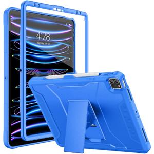 Soke Case for iPad Pro 12.9 Inch 6th/5th/4th Generation(2022/2021/2020 Release), Rugged Shockproof Protective Cover with Built-in Kickstand for Apple iPad Pro 12.9 - Klein Blue