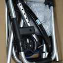 Folding Walker with 2 Precut Tennis Balls, 5" Wheels Lightweight Walkers for Seniors and Adults, Supports Up to 350 Pounds, Adjustable Height, Compact Standard Walker