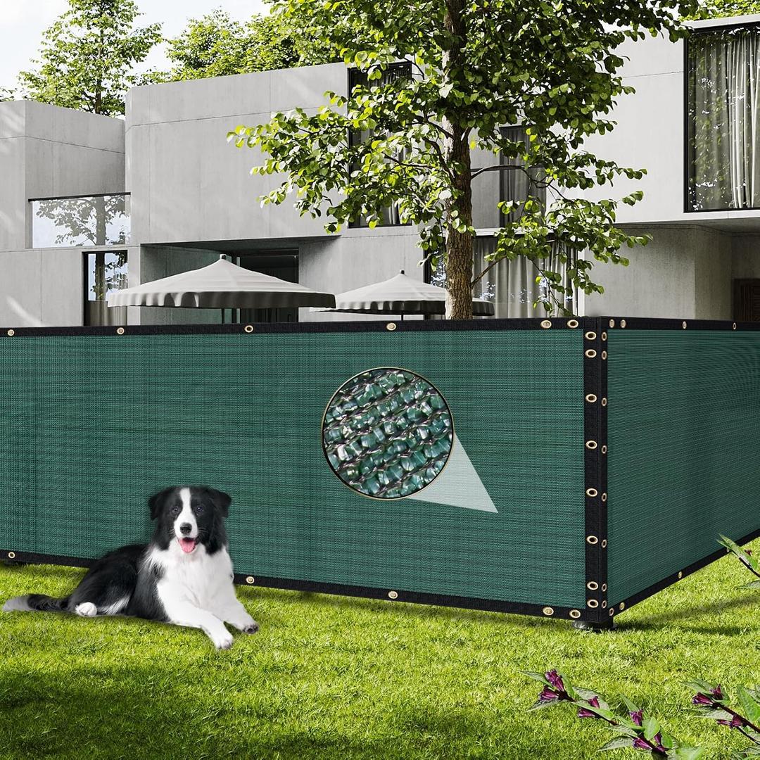 SEKKVY 6' x 50' Privacy Screen Fence, 90% Blockage Mesh Shade Net Cover for Garden, Wall, Chain Link Fence (Green, 6' x 50')