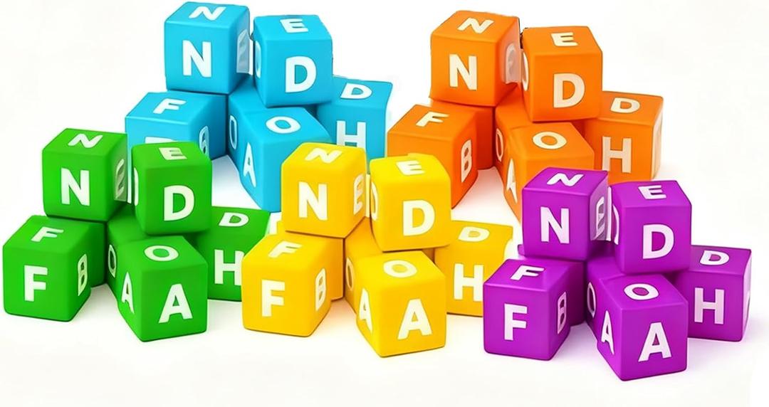 Dice Game Fast-Paced Word Adult Party Game for Family Fun for 15 Players for Families, Gamenight and Hangouts Classic Nighttime Word Challenge (60 Dice)