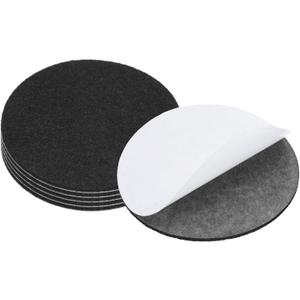 PATIKIL 4 Inch Diameter Lamp Base Felt, 6Pack 3mm Thickness Round Soft Adhesive Non-Slip Anti-Scratch Backed Felt for Lamp Furniture DIY Craft, Black
