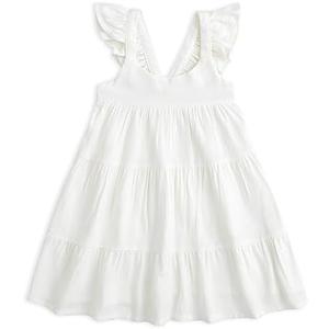 Curipeer Toddler Girls Linen Solid Dress with Smocking Girls Casual Sleeveless Dress, Size 2T