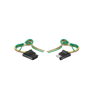 CURT 58304 4-Pin Flat Wiring Harness, 12-Inch Vehicle-Side and Trailer-Side Wires