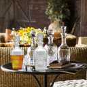 Whiskey Decanter  Elegant Liquor Decanter Set  Glass Liquor Bottle for Whiskey, Tequila and Brandy  Sophisticated Sparkling Design  Set of 2 Premium Decanters for Alcohol