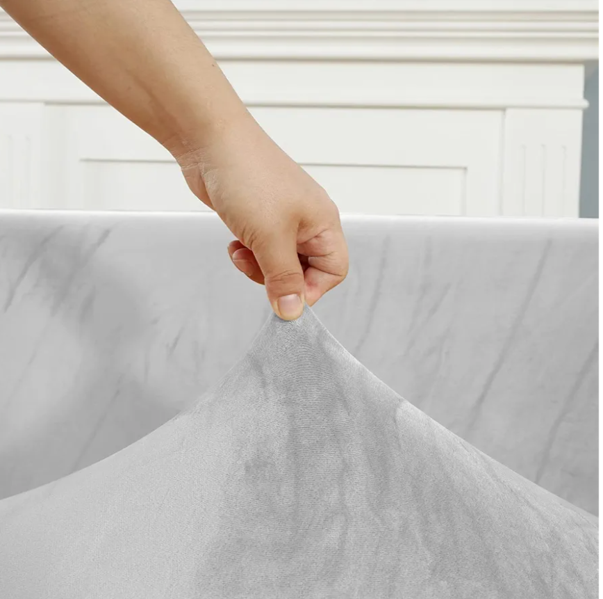 Slipcover Couch Covers L Shape Velvet Plush Sofa Slipcovers for Sectionals 1 2 3 4 Seat Cushion Couch Sofa Seat Covers Protector Cover Velvet Fabric with Elastic Bottom