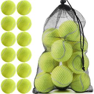 12 Pack Bulk Tennis Balls for Beginner  High Elasticity Practice Tennis Balls, with Mesh Bag for Pet Dog Training, Catching