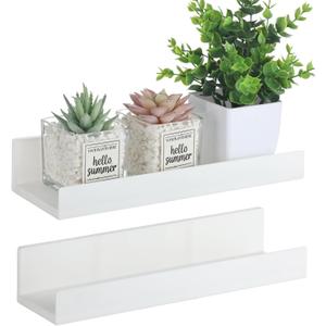 Rainmae 2 Pcs Window Plant Floating Shelves,10.6 Inch Wall-Mounted Plastic Window Sill Extender for Succulent Planters Micro Greens Herb Pots Indoor Shelves for Indoor Bathroom Kitchen Wall Shelf