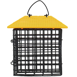 More Birds Double Suet Feeder with Weather Guard, 6.5" L X 4.25" W X 7.25" H, Yellow