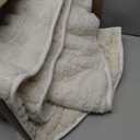 Mr. Sandman Weighted Blankets for Adults Queen Size 15lbs, Warm Sherpa Fleece Throw Blanket for Sleep and Calm, Soft Cozy Heavy Bed Blanket with Jacquard Flannel, 60 x 80 Inches, Cream White