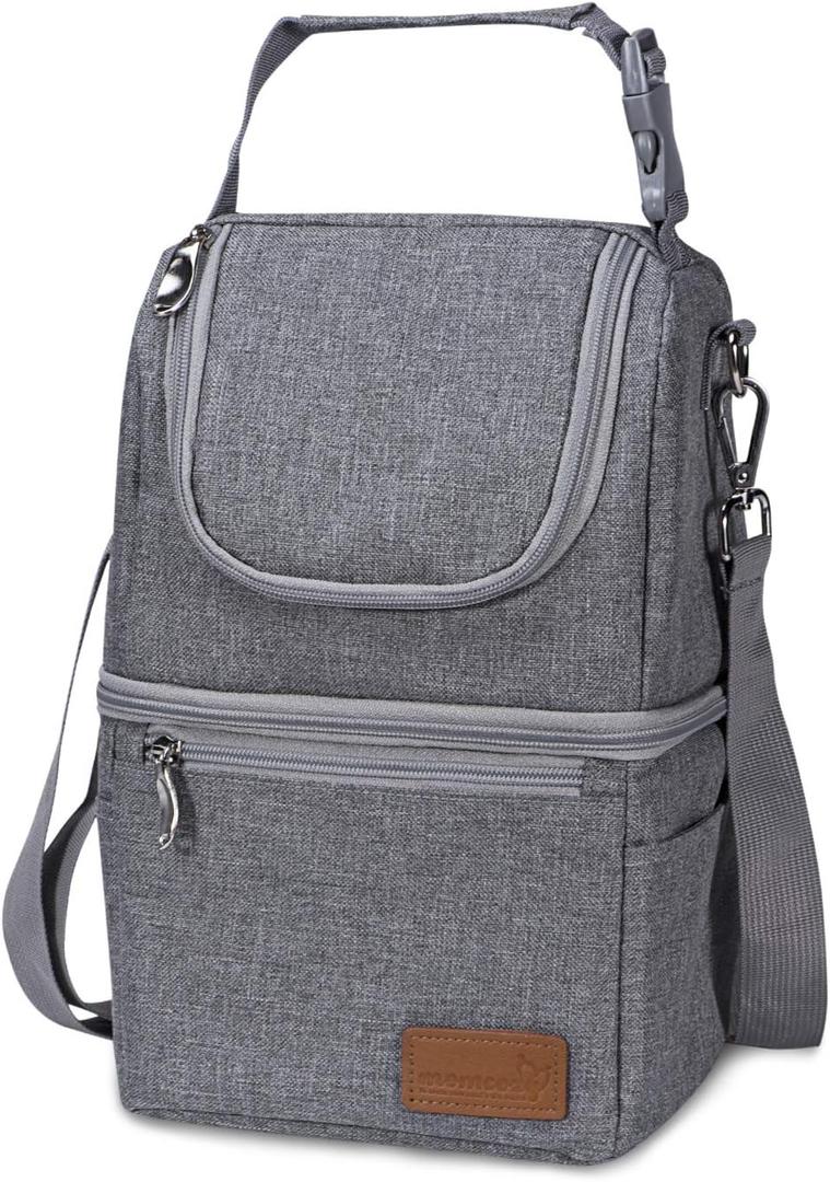Momcozy Insulated Baby Bottle Bag, Multi-Function Breastmilk Cooler Bag, Fit as Wine Carrier or for Milk Bottles Like Dr. Brown, Comotomo, Philips, Nuk, Lansinoh, etc. (Grey)