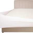 Stretch Jersey Box Spring Cover Wrap Around, Bed Skirt Alternative, Ultra Soft & Wrinkle Resistant, Twin/Twin XL, White