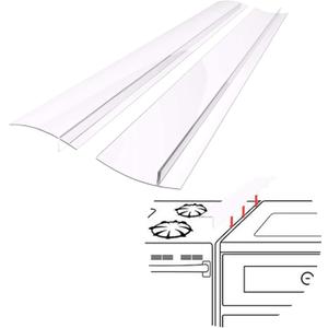 SEVCHY Silicone Stove Gap Covers (2 pack), Oven Gap Filler, Heat Resistant Stove Gap Filler, Seal Gap between Stovetop and Counter, Easy Clean (25 inch, Clear)