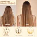 LIYI Bamboo Hair Brush with Stainless Steel Bristles for Hair Growth - Massaging Scalp Detangling Hairbrush for Women, Men & Kids - Wooden Paddle Hairbrush for All Hair Types (Large Oval Bamboo)