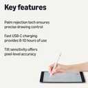 Amazon Basics Stylus Pencil Compatible with iPad 10th Generation (2018-2025), Pen with Palm Rejection